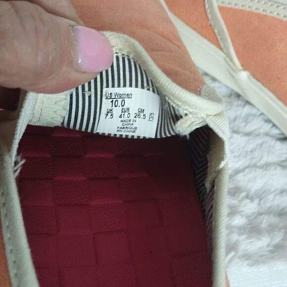 Vans Off The Wall Tropical Peach Woman's Slipon Sneakers - Picture 5 of 7